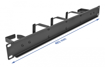 DELOCK cable management 66848 για rack 19"/1U, 5x γάντζοι, μαύρο