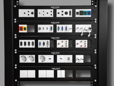 DELOCK D-Type module βάση 81405 για Easy 45 patch panel, 45x45mm, 5τμχ