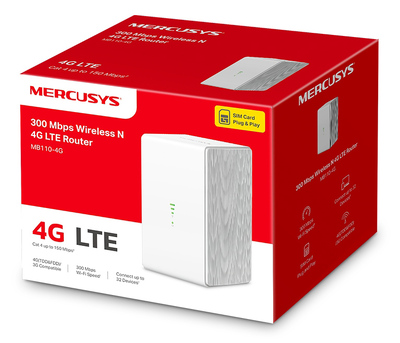 MERCUSYS Wireless N 4G LTE Router, 300 Mbps, Ver: 1.0