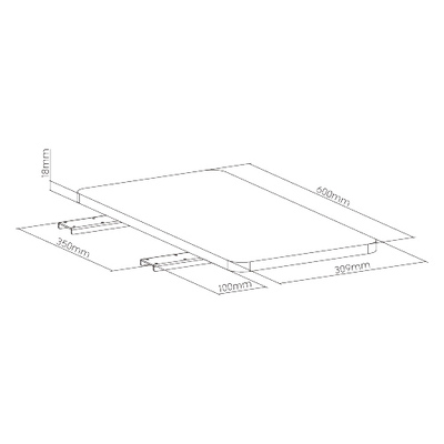 BRATECK ράφι γραφείου DET-4, ξύλινο, 600x409x30mm, 20kg, μαύρο