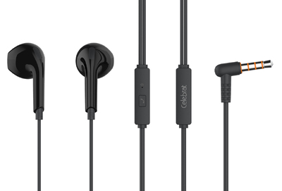 CELEBRAT earphones με μικρόφωνο G20, 3.5mm σύνδεση, Φ14mm, 1.2m, μαύρα