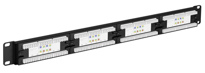 GOOBAY patch panel 93866 19"/1U, 24x ports, CAT 6 UTP, μαύρo