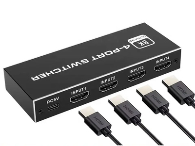 HDMI switch CAB-H149, 4-in σε 1-out, 4K/120Hz, 8K/60Hz, μαύρο