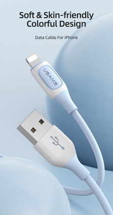 USAMS καλώδιο Lightning σε USB US-SJ595, 12W, 1m, μαύρο