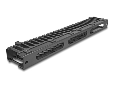 DELOCK cable management 67022 για rack 19"/1U, 3 ανοίγματα, μαύρο