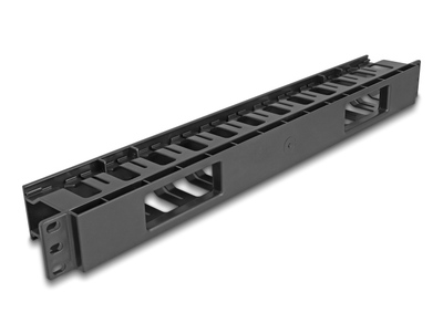 DELOCK cable management 67021 για rack 19"/1U, 2 ανοίγματα, μαύρο