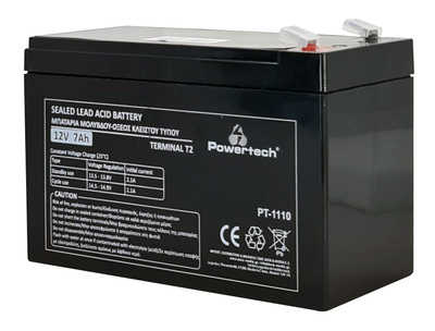 POWERTECH μπαταρία μολύβδου PT-1110, 12V 7Ah, T2