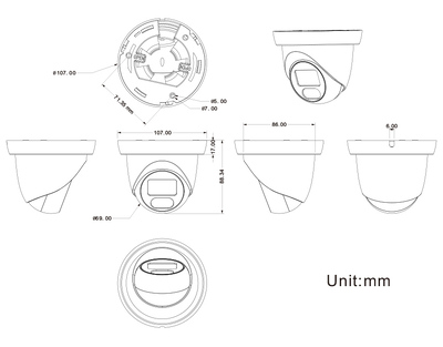 LONGSE υβριδική κάμερα CMSDTHC200FPEW, 2.8mm, 1/3" CMOS, 5MP, IP65