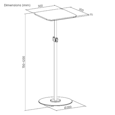 BRATECK βάση projector δαπέδου PRB-23P, έως 6kg