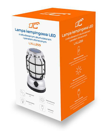 LTC ηλιακό φορητό φανάρι LXLL259, 8W LED, 800lm, 1200mAh, IP65