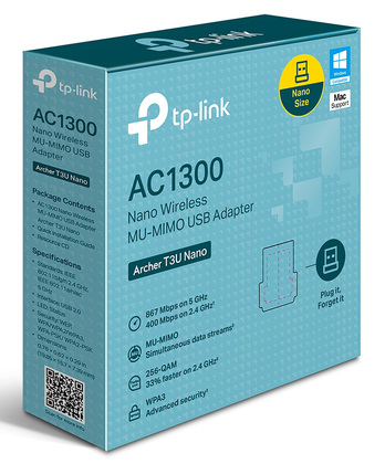 TP-LINK ασύρματος USB αντάπτορας δικτύου Archer T3U Nano, 1300Mbps, V.1 TP-LINK ασύρματος USB αντάπτορας δικτύου Archer T3U Nano, 1300Mbps, V.1