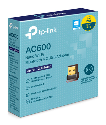 TP-LINK Nano Wi-Fi Bluetooth 4.2 USB Adapter Archer T2UB Nano, Ver. 1.0 TP-LINK Nano Wi-Fi Bluetooth 4.2 USB Adapter Archer T2UB Nano, Ver. 1.0