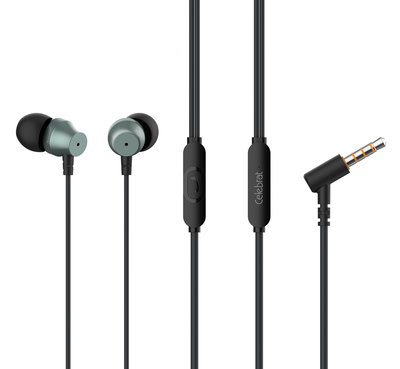 CELEBRAT earphones με μικρόφωνο D11, 3.5mm σύνδεση, Φ10mm, 1.2m, μαύρα