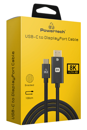 POWERTECH καλώδιο USB-C σε DisplayPort PTR-0138, 8K/120Hz, 1m, μαύρο