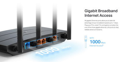 TP-LINK Router Archer AX12, WiFi 6, 1.5Gbps AX1500, Dual Band, Ver. 1.0 TP-LINK Router Archer AX12, WiFi 6, 1.5Gbps AX1500, Dual Band, Ver. 1.0