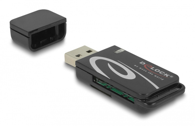 DELOCK card reader 91602 για SD & micro SD, USB, 480Mbps, μαύρο