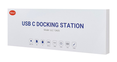 POWERTECH docking station CAB-UC080, 10 θυρών, βάση laptop, USB-C, γκρι