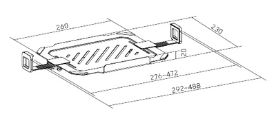 BRATECK βάση laptop NBH-8 για βάση οθονών VESA, έως 17", μαύρη