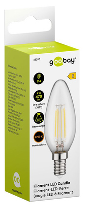 GOOBAY LED λάμπα candle 65390, E14, Filament, 4W, 2700K, 470lm