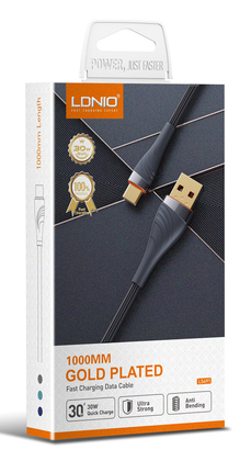 LDNIO καλώδιο Lightning σε USB LS691, 30W, 1m, γκρι LDNIO καλώδιο Lightning σε USB LS691, 30W, 1m, γκρι