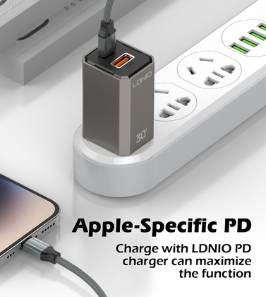 LDNIO καλώδιο Lightning σε USB-C LC442I, 30W PD, 2m, γκρι