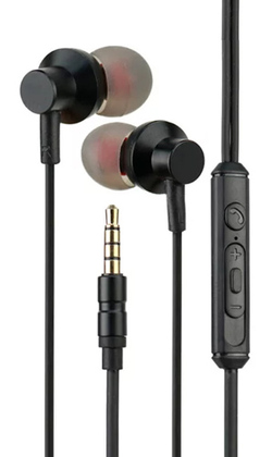 LDNIO earphones με μικρόφωνο HP06, 3.5mm σύνδεση, Φ10mm, 1.2m, μαύρα