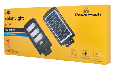 POWERTECH LED ηλιακός προβολέας HLL-0127 χειριστήριο, PIR 150W, 10000mAh