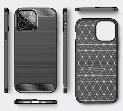 POWERTECH θήκη Carbon MOB-1929 για iPhone 15 Pro, μαύρη