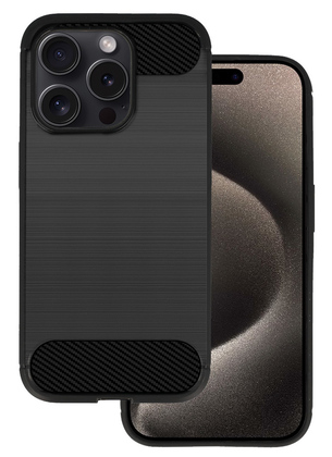 POWERTECH θήκη Carbon MOB-1929 για iPhone 15 Pro, μαύρη