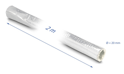 DELOCK περίβλημα μόνωσης καλωδίων 19004, αλουμινίου, 20mm x 2m, ασημί