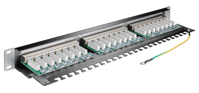 GOOBAY patch panel 93048 19"/1U, 24x ports, CAT 6 STP, μαύρo