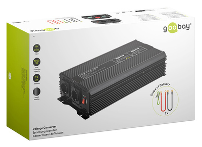 GOOBAY inverter αυτοκινήτου 58892, 12V σε 230V, 3000W, USB 2.1A