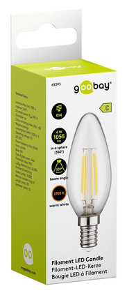 GOOBAY LED λάμπα candle 65393, E14, Filament, 6W, 2700K, 1055lm