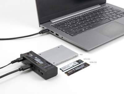 DELOCK docking station 64252 για M.2 NVMe/SATA SSD & HDD, clone function