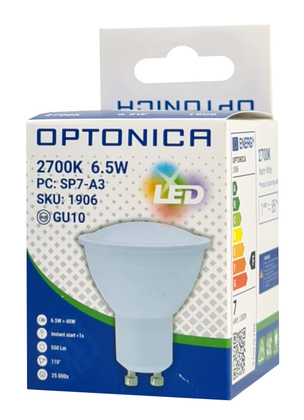 OPTONICA LED λάμπα spot 1906, 6.5W, 2700K, 550lm, GU10