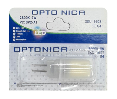 OPTONICA LED λάμπα 1603, 2W, 2800K, 180lm, G4