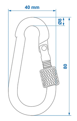 PROPLUS γάντζος 342364 με κλείδωμα, μεταλλικός, 8x80mm