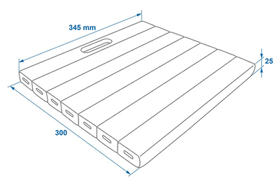 PROPLUS αφρώδες μαξιλάρι γονατίσματος 580012, 30x34.5x2.5cm, μπλε