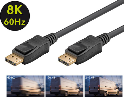 GOOBAY καλώδιο DisplayPort 64797, 8K/60Hz, 32.4 Gbps, 1m, μαύρο