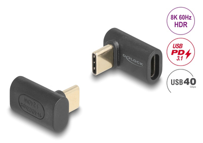 DELOCK αντάπτορας USB-C 60246, αρσενικό σε θηλυκό, 240W, 40Gbps, μαύρος