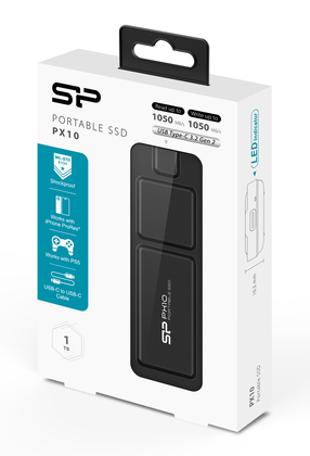 SILICON POWER εξωτερικός SSD PX10, 1TB, USB 3.2, 1050-1050MB/s, μαύρος