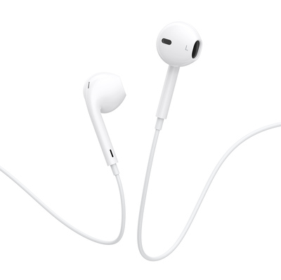 CELEBRAT earphones με μικρόφωνο E500, USB-C σύνδεση, Φ14mm, 1.2m, λευκά