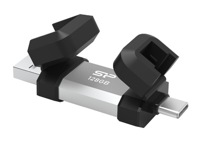 SILICON POWER USB Flash Drive C51, USB/USB-C, 128GB, 120MBps, ασημί