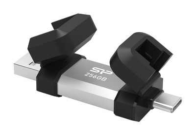 SILICON POWER USB Flash Drive C51, USB/USB-C, 256GB, 200MBps, ασημί