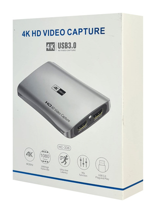 POWERTECH video capture CAB-UC081, HDMI/USB σύνδεση, 4K/30Hz, γκρι