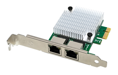 POWERTECH κάρτα επέκτασης PCIe σε 2x RJ45 ST7377, 1000Mbps
