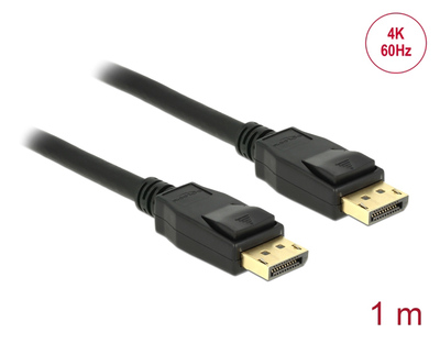 DELOCK καλώδιο DisplayPort 1.2 83805, 4K/60Hz, 21.6 Gbps, 1m, μαύρο