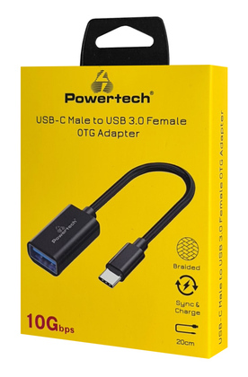 POWERTECH αντάπτορας USB-C σε USB 3.0 PTR-0146, 10 Gbps, γκρι