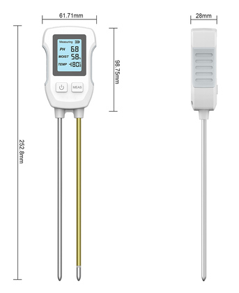 INHOCON 3 σε 1 ψηφιακός μετρητής εδάφους SGS07, PH/υγρασία/θερμοκρασία