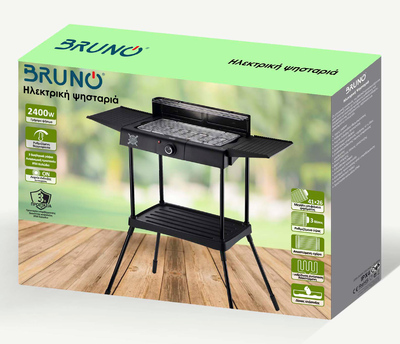 BRUNO BRN-0190 Επιδαπέδια ηλ. ψησταριά 2400W με βάση & ρυθμ.θερμοστάτη